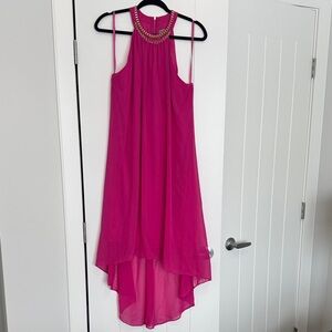 Elegant Pink High Low Dress